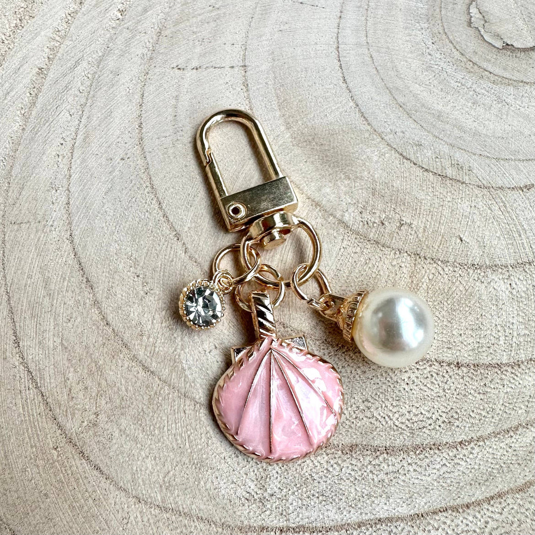 Gold-Plated Clam Shell Keychain